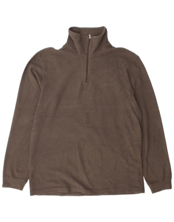 Jumper de lã masculino Champion com zíper e gola grande cinza