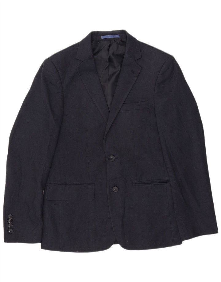 Jaqueta blazer masculina Marks & Spencer com 2 botões Slim Fit Reino Unido 36 pequena azul marinho