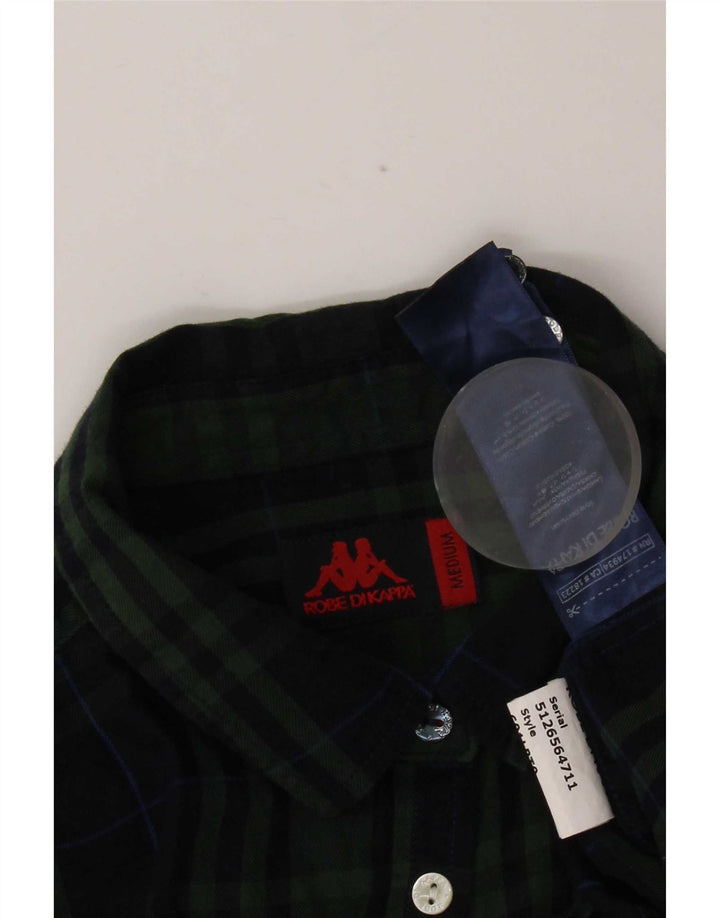 Camisa feminina Kappa UK 12 médio azul marinho xadrez algodão