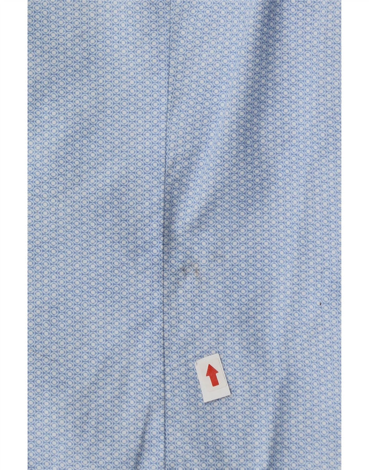 Camisa masculina Massimo Dutti tamanho 38 15 algodão geométrico azul médio