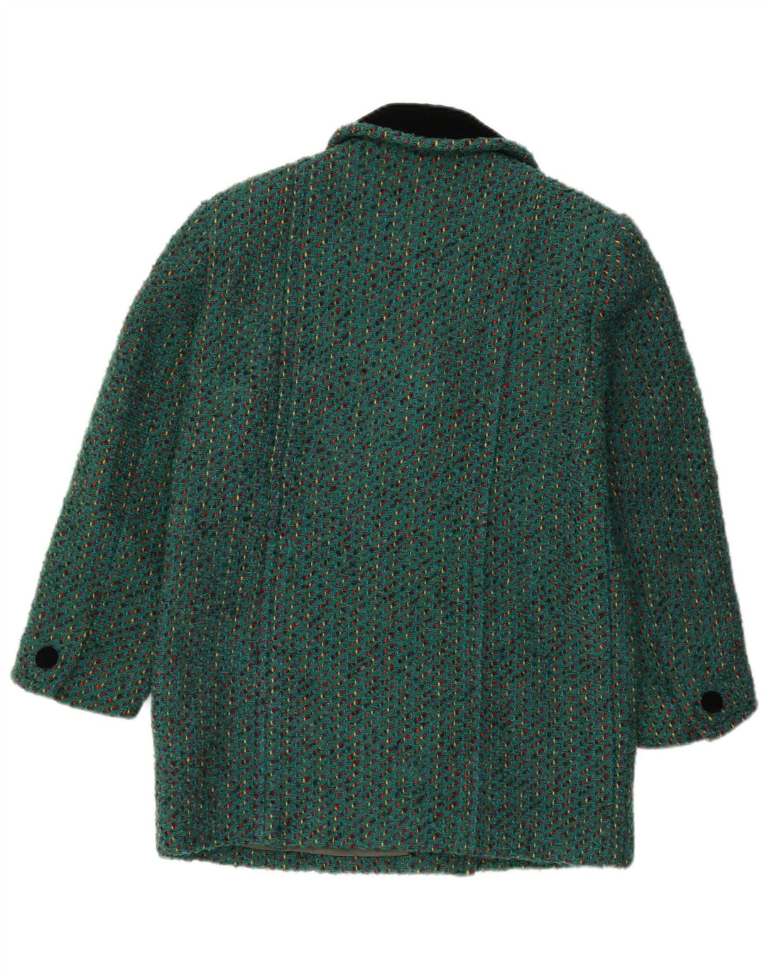 Sobretudo feminino vintage UK 12 médio verde manchado