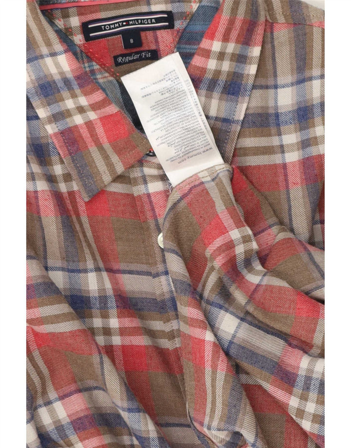 Camisa feminina de flanela Tommy Hilfiger US 8 média xadrez multicolorida