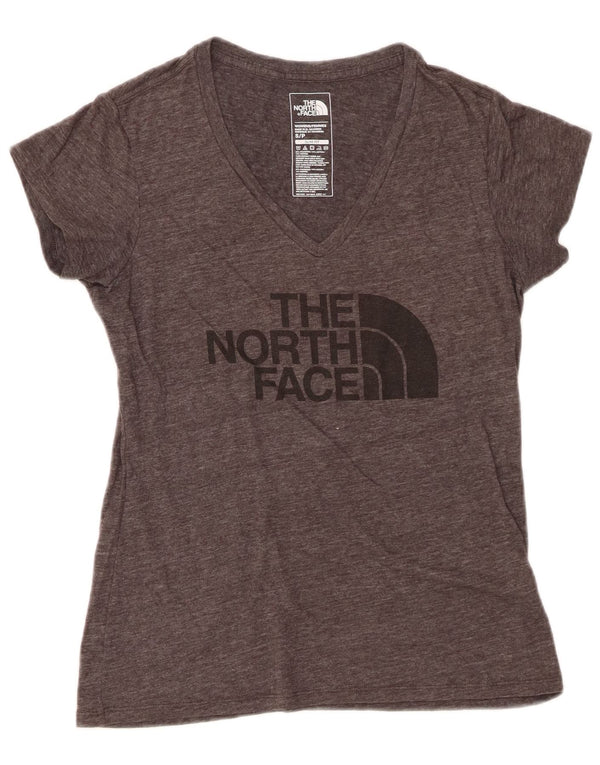 Camiseta feminina The North Face Slim Fit gráfica UK 10 pequena cinza manchada