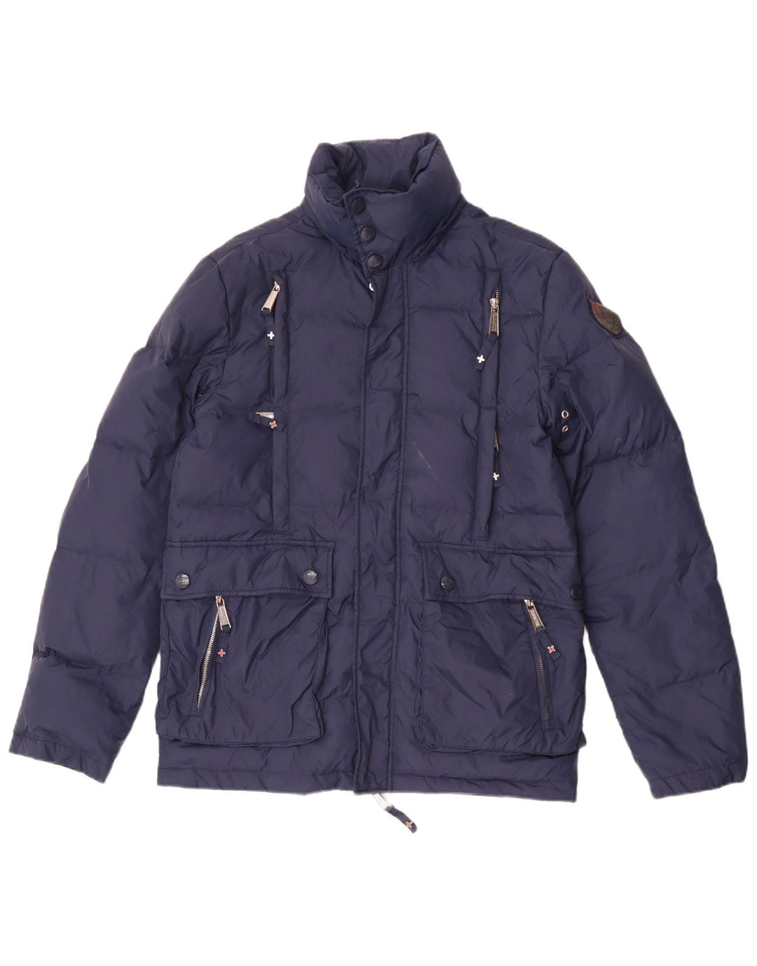 Jaqueta acolchoada feminina Zu Elements UK 36 pequena azul marinho poliamida