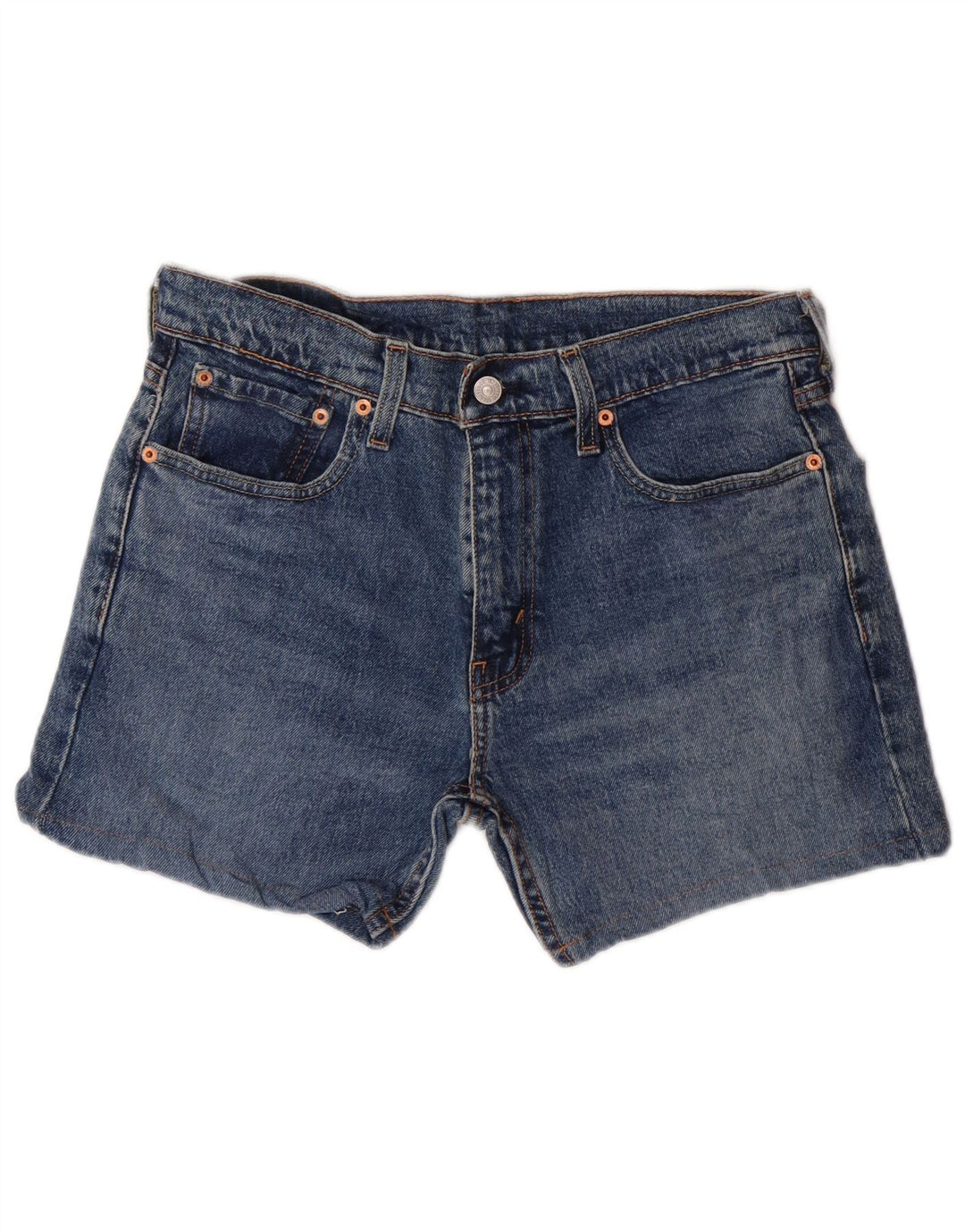 LEVI'S Masculino 502 Shorts Jeans W30 Algodão Azul Médio