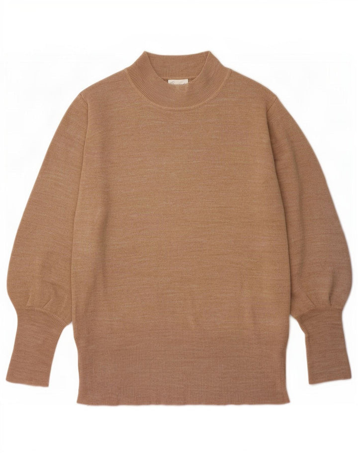 Suéter feminino Marks & Spencer com gola tartaruga Reino Unido 14 médio bege