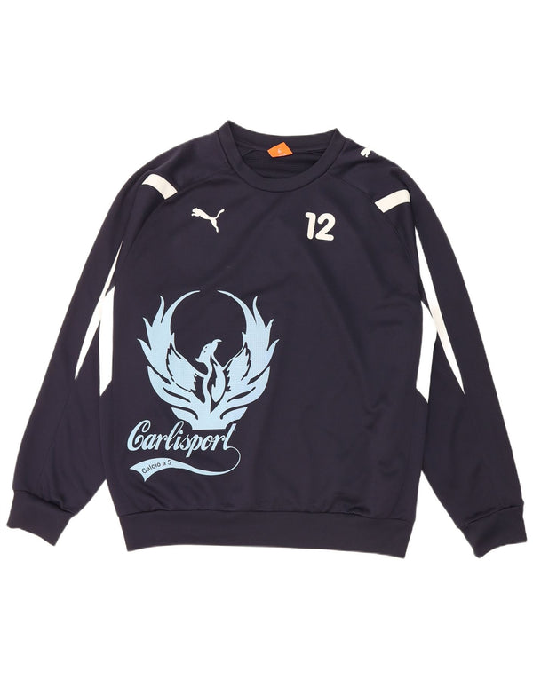 Puma Mens Graphic Moletom Jumper XL Azul Marinho Poliéster
