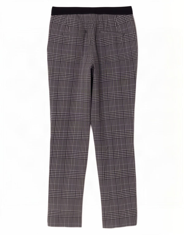 Calça feminina Zara de terno reto grande W30 L29 xadrez cinza