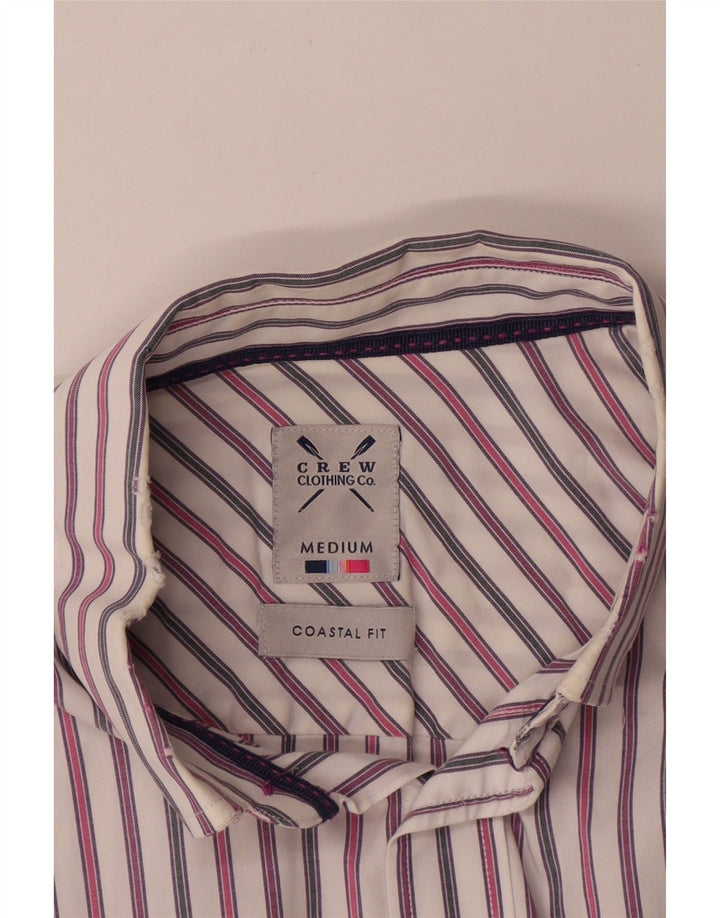 Camisa masculina Coastal Fit Crew Clothing de algodão listrado multicolorido médio
