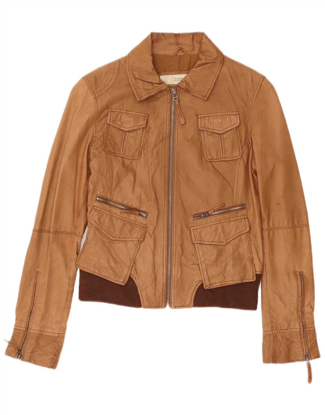 Jaqueta feminina de couro bomber BATA IT 46 grande couro marrom