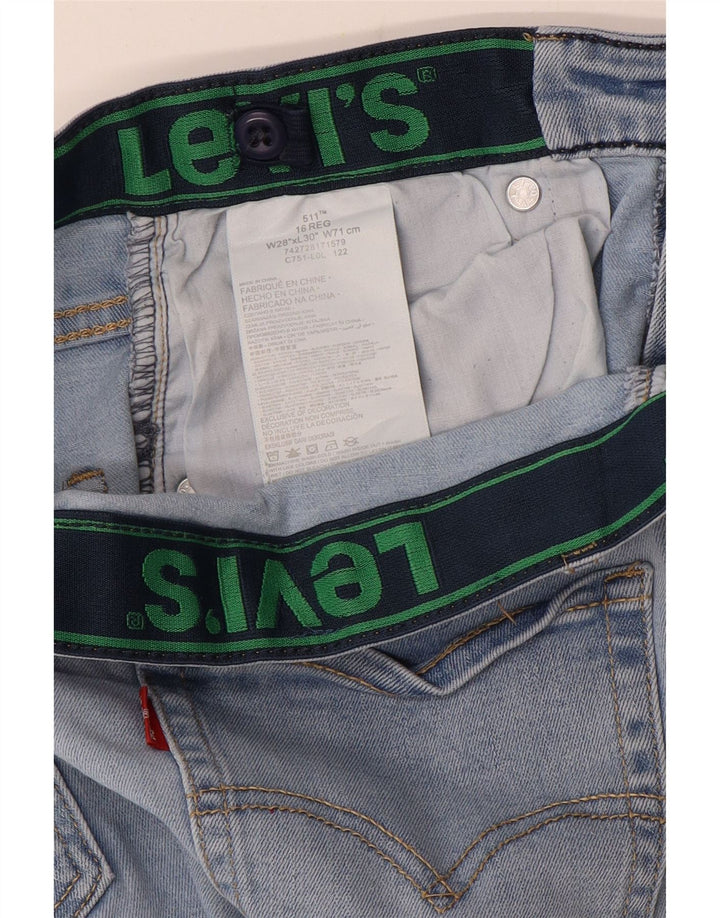 Levi's Boys 511 Distressed Slim Jeans 15-16 Anos W28 L30 Azul Algodão