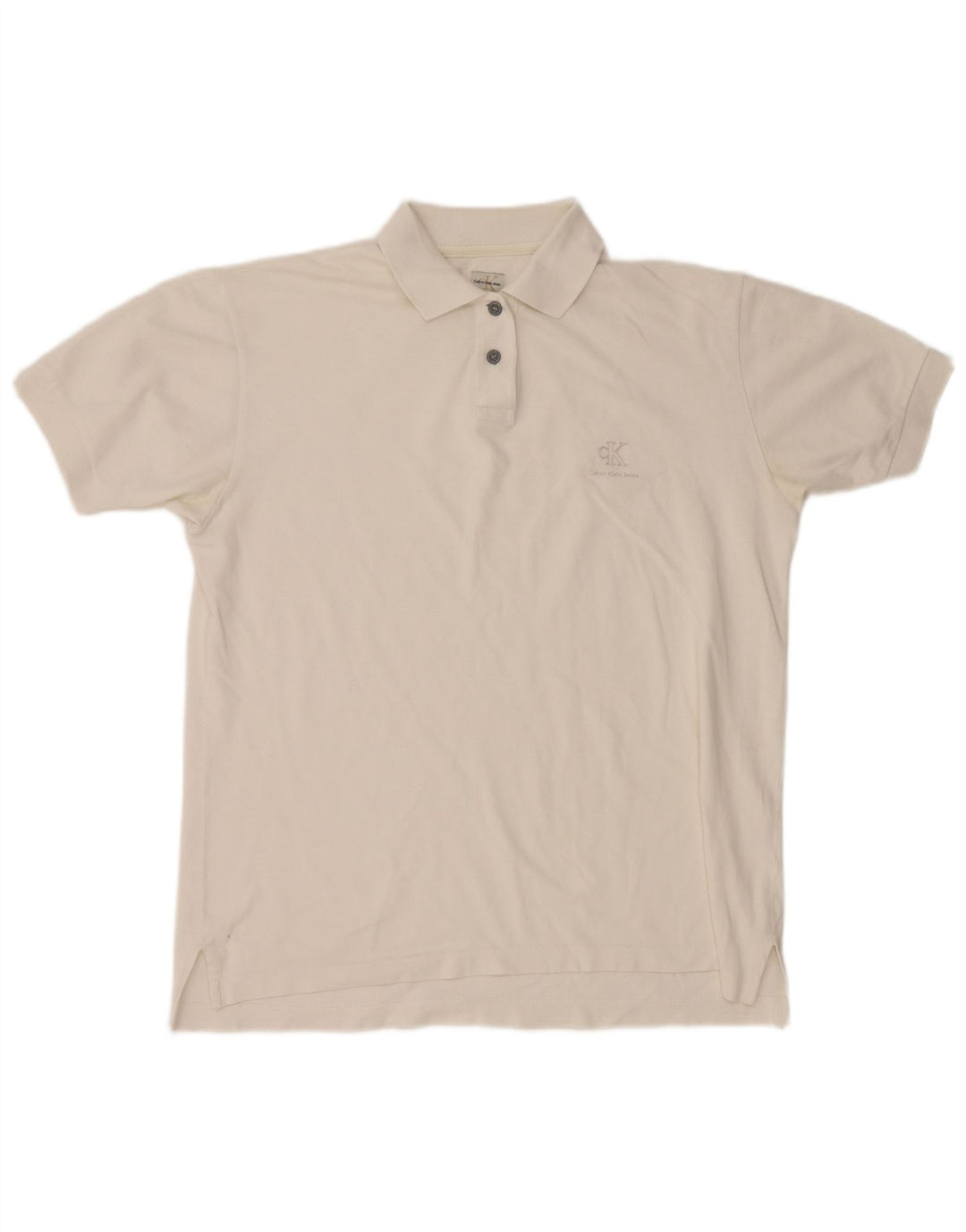 Camisa polo masculina Calvin Klein grande algodão branco