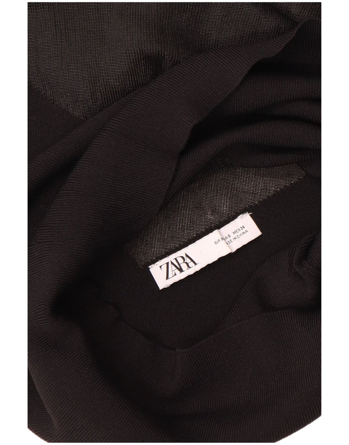 Blusa feminina transparente Zara UK 8 pequena preta