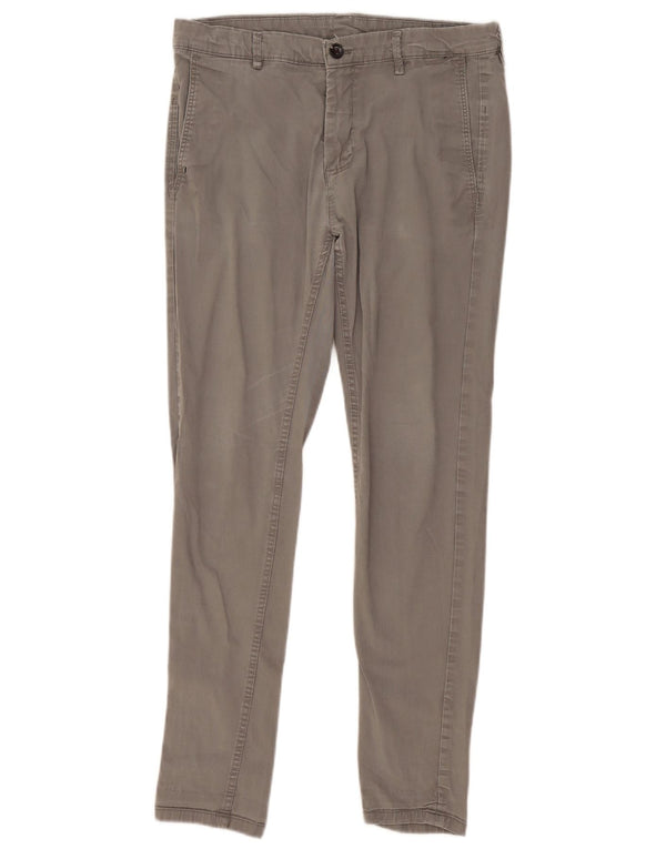 Zara Mens Slim Chino Calças EU 40 Médio W31 L29 Cinza