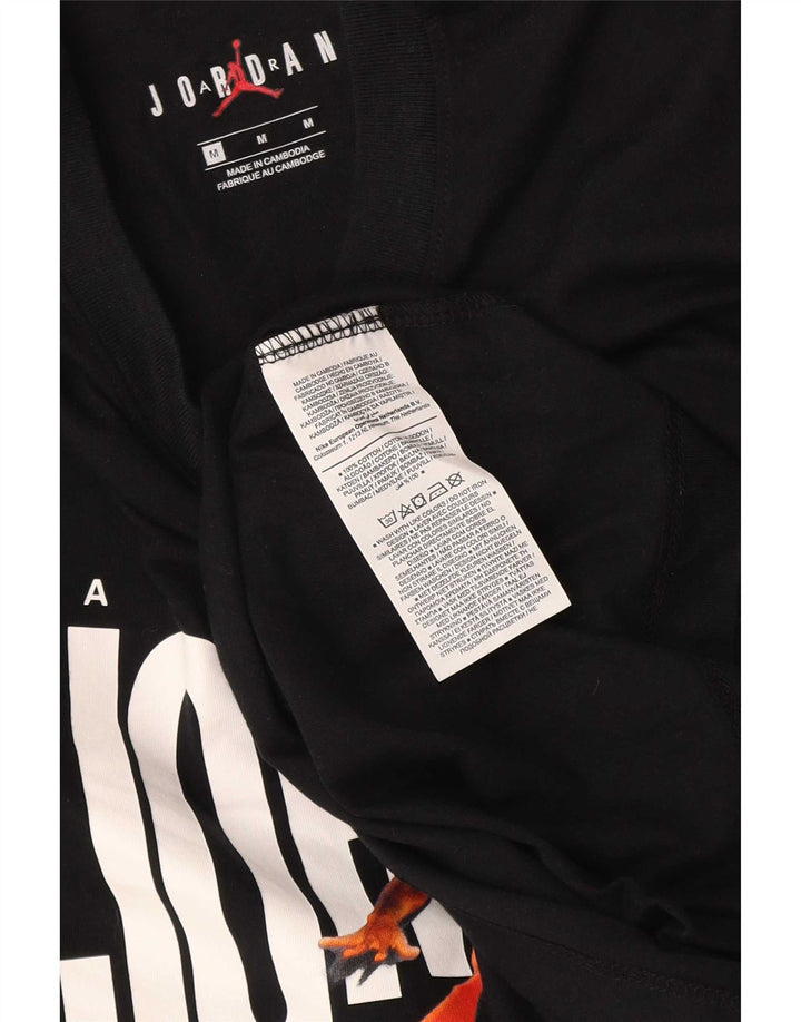 Camiseta Jordan masculina gráfica Top médio algodão preto