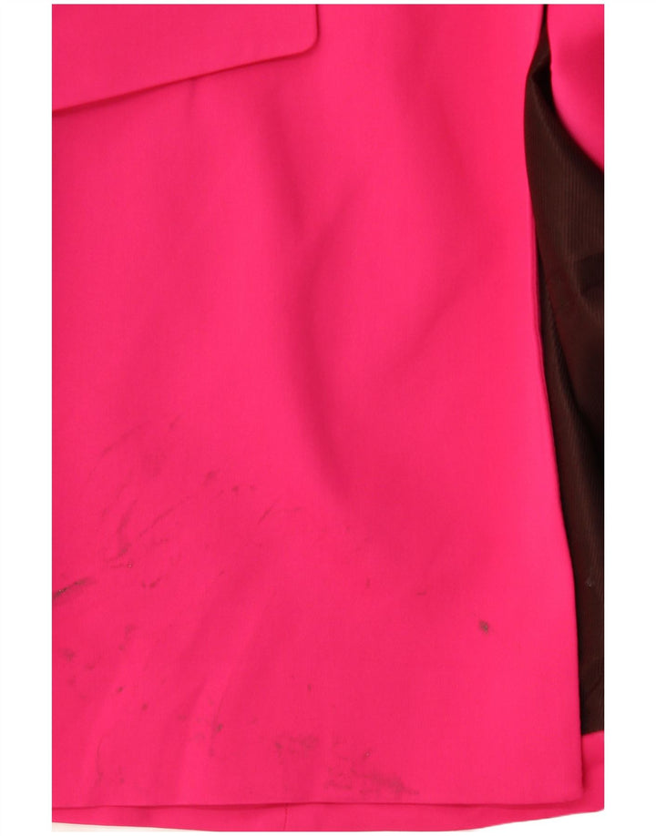 Jaqueta blazer feminina Zara com 2 botões Reino Unido 12 viscose rosa médio