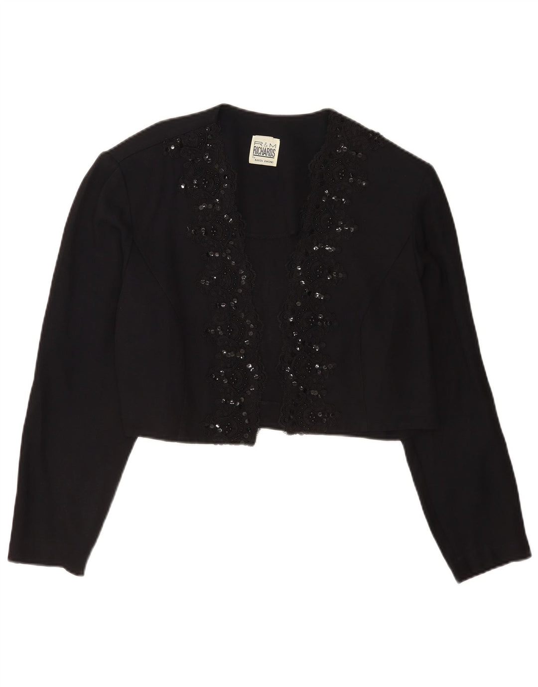 Jaqueta Bolero Feminina R&M Richards Reino Unido 14 Médio Preto Rayon