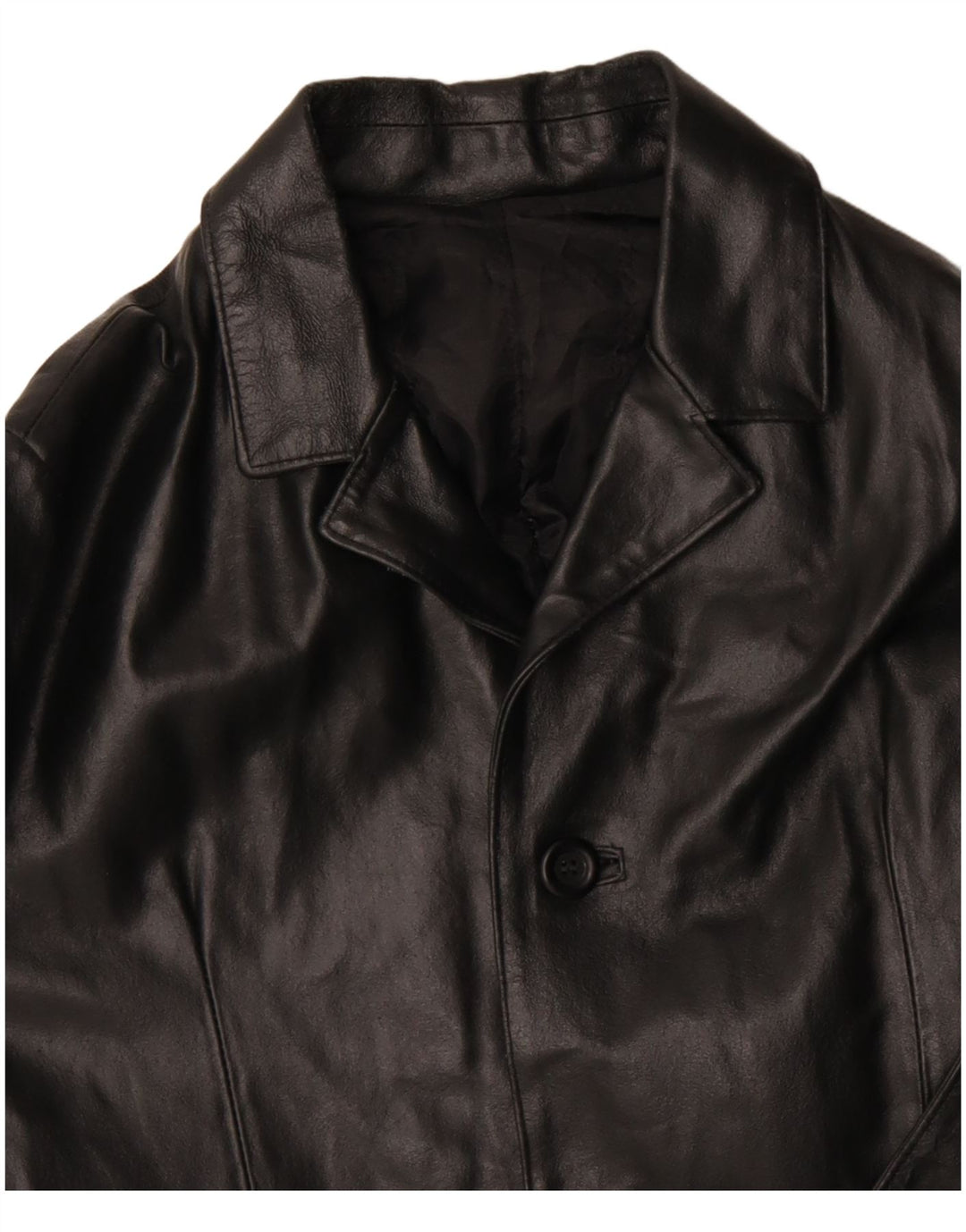 Casaco de couro masculino VINTAGE Reino Unido 36 pequeno couro preto