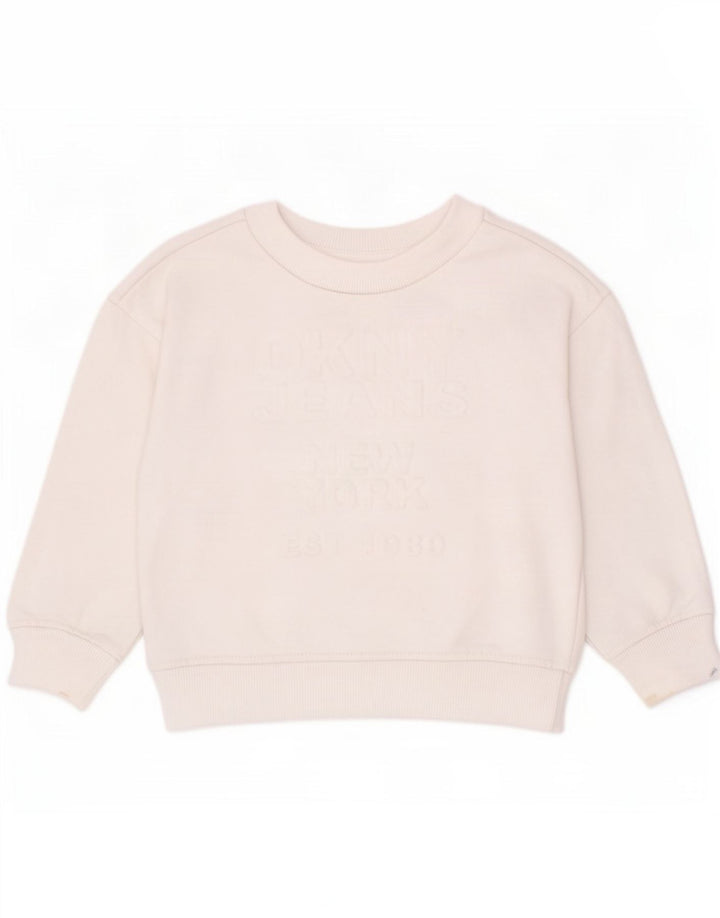 Suéter gráfico Dkny Boys 2-3 anos algodão branco