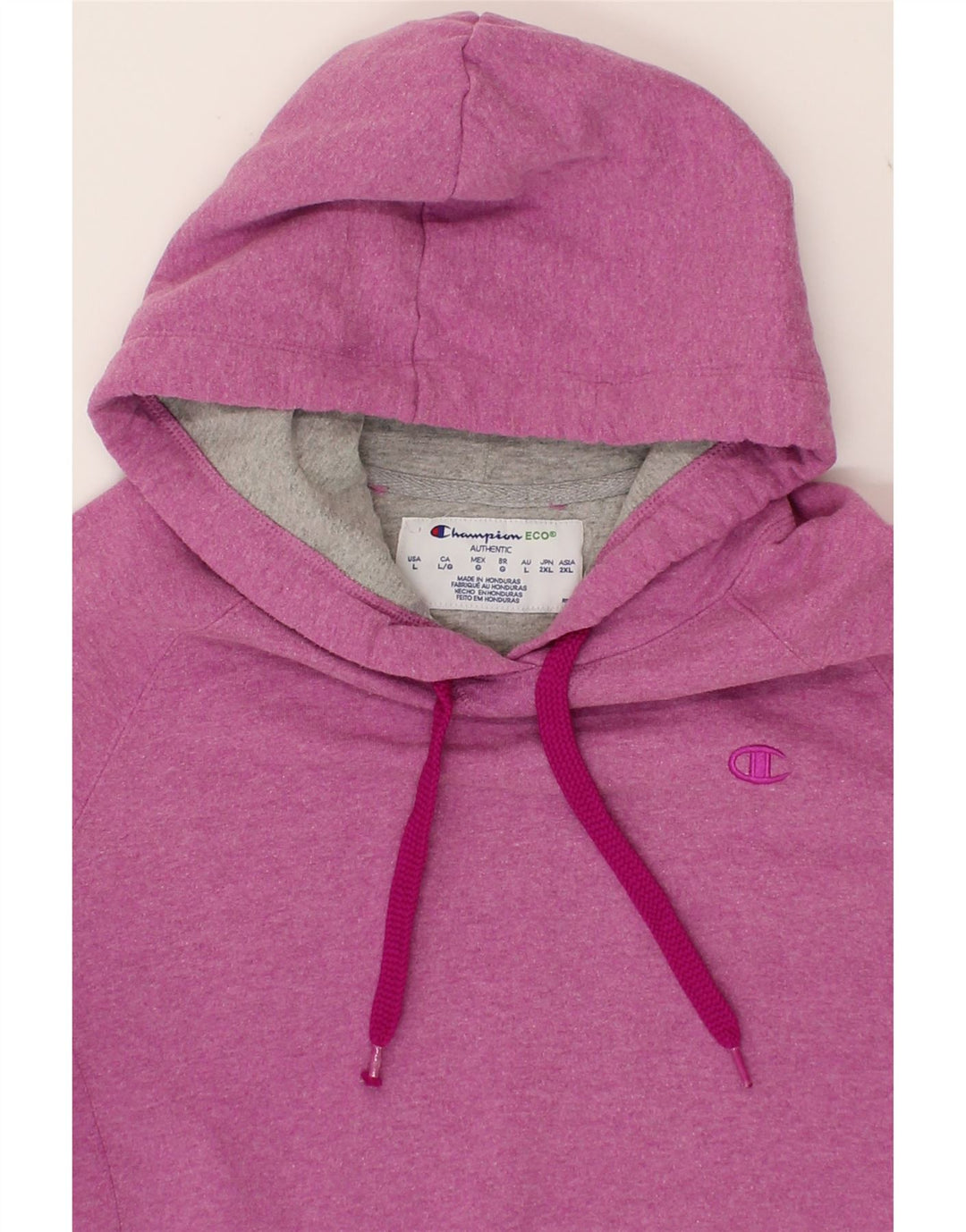 CHAMPION Womens Hoodie Jumper UK 16 Large Pink Cotton Vintage Champion and Second-Hand Champion from Messina Hembry 
