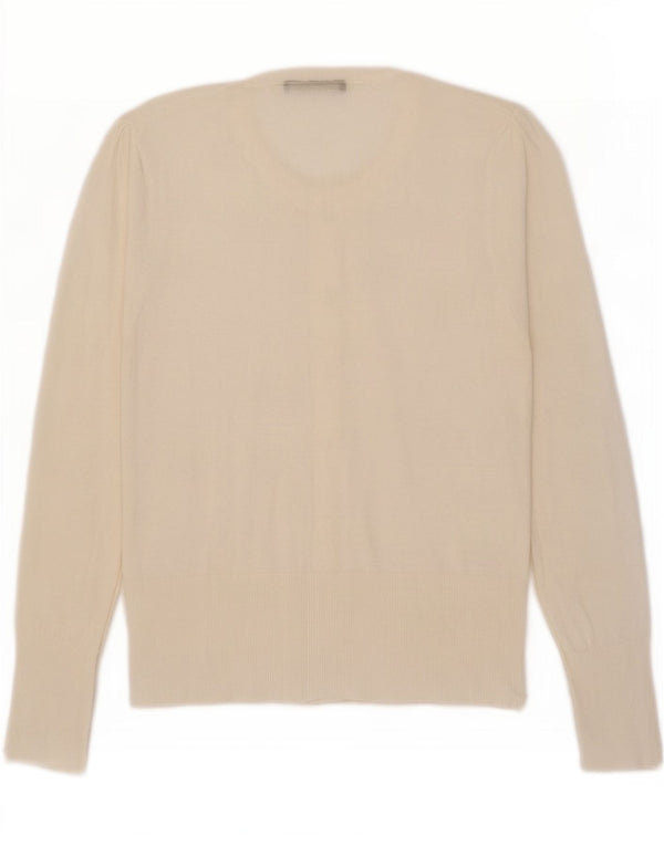 Suéter cardigã feminino Oasis UK 12 médio branco