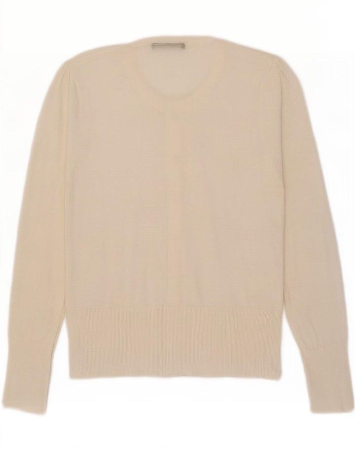 Suéter cardigã feminino Oasis UK 12 médio branco