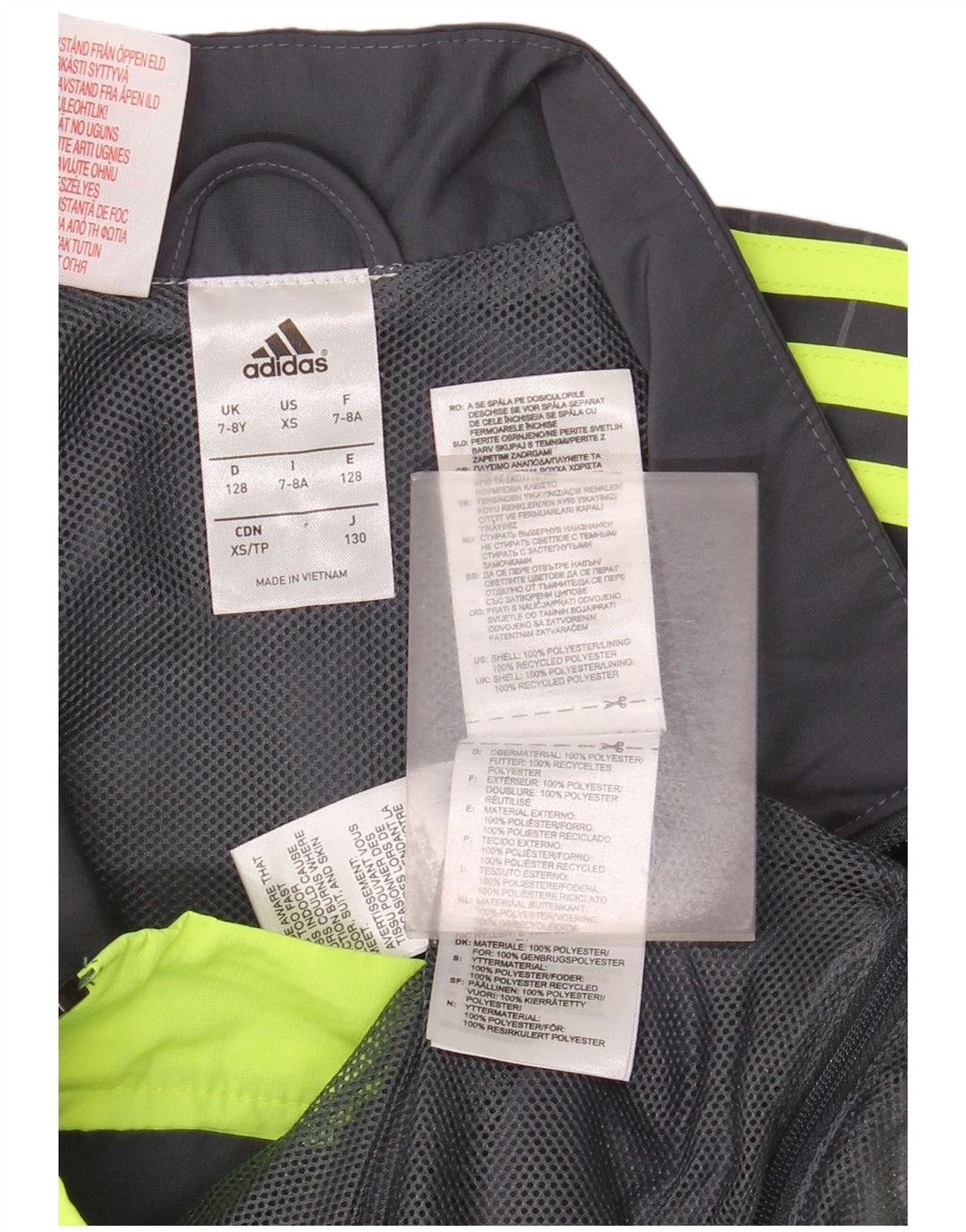 Jaqueta Adidas Boys Graphic Tracksuit Top 7-8 Anos Cinza Colorblock