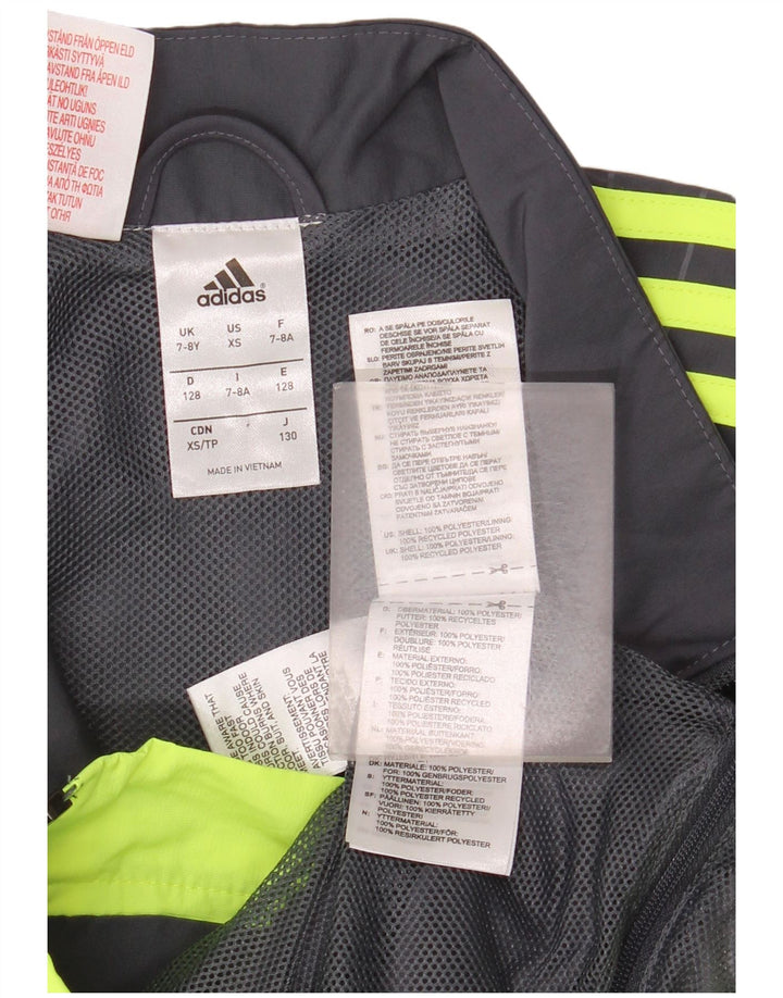 Jaqueta Adidas Boys Graphic Tracksuit Top 7-8 Anos Cinza Colorblock