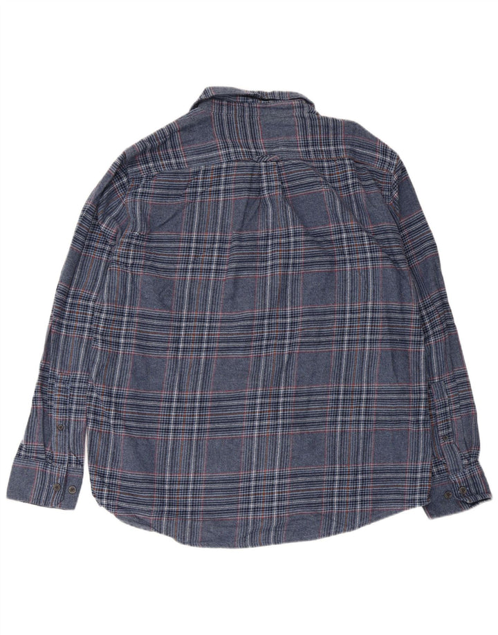 Camisa masculina de flanela Eddie Bauer XL azul xadrez algodão