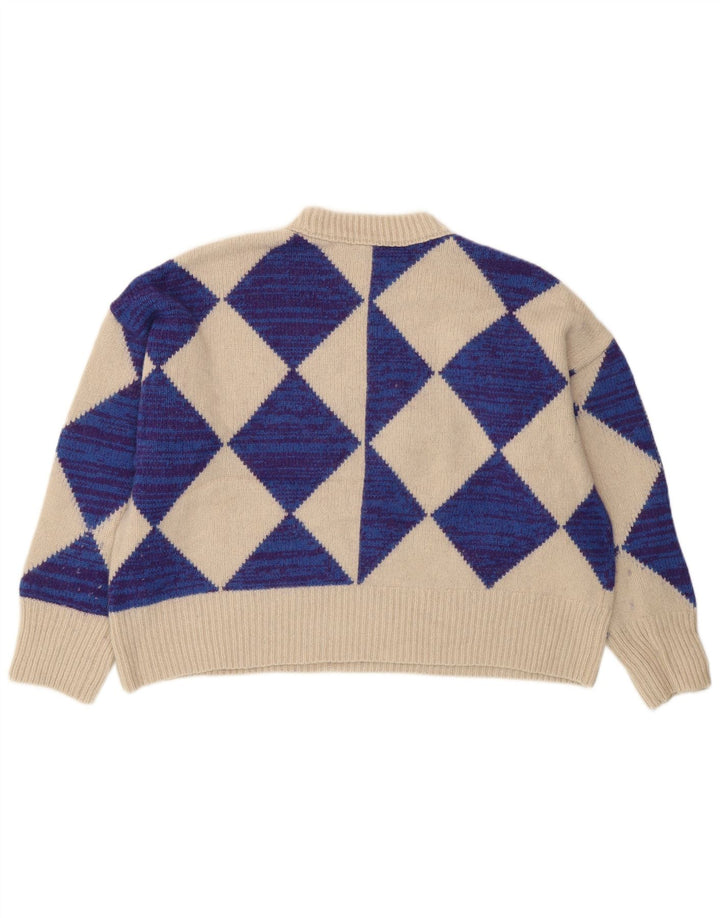 Suéter feminino Whistle com gola redonda e gola redonda, Reino Unido 10, lã bege pequena