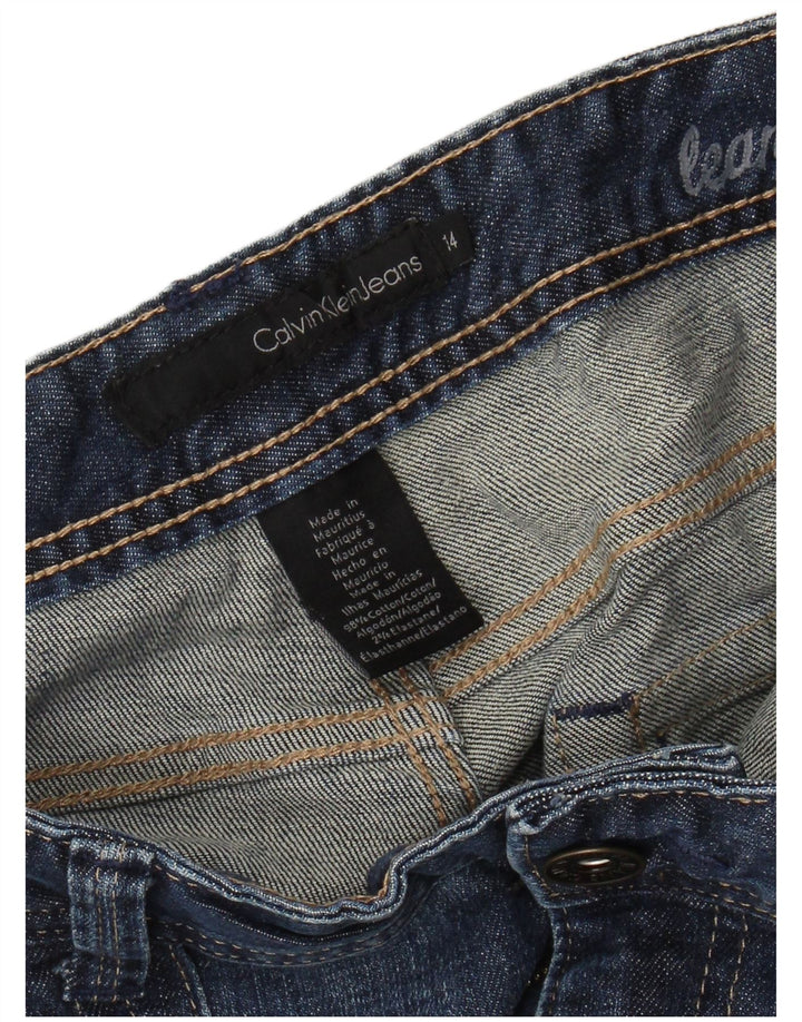 Calça jeans feminina CALVIN KLEIN US 14 XL W34 L31 azul algodão