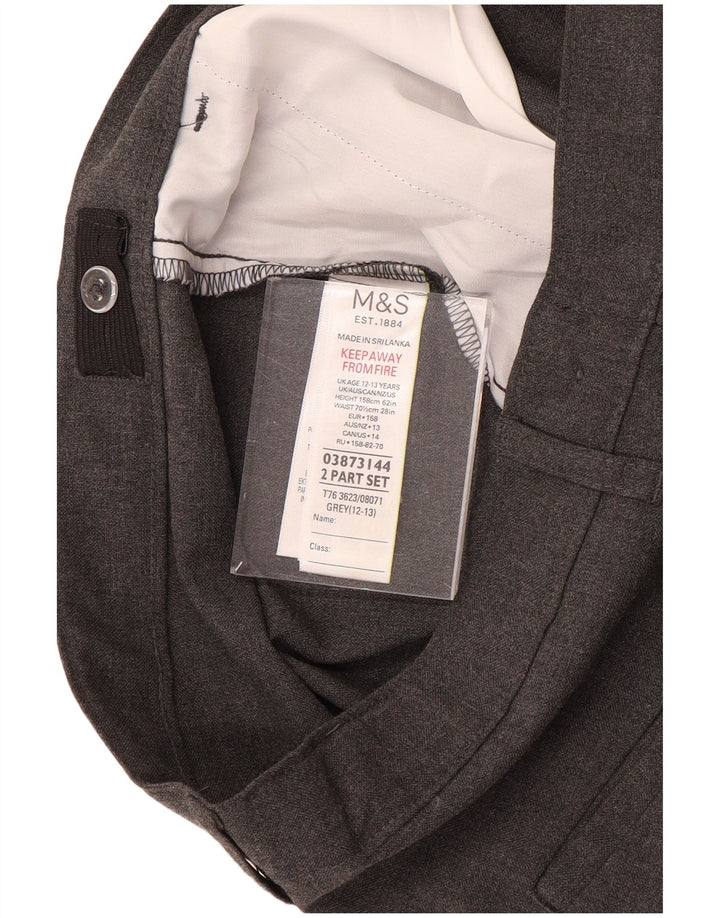 Calças Marks & Spencer Boys Suit 12-13 Anos W28 L28 Cinza Poliéster