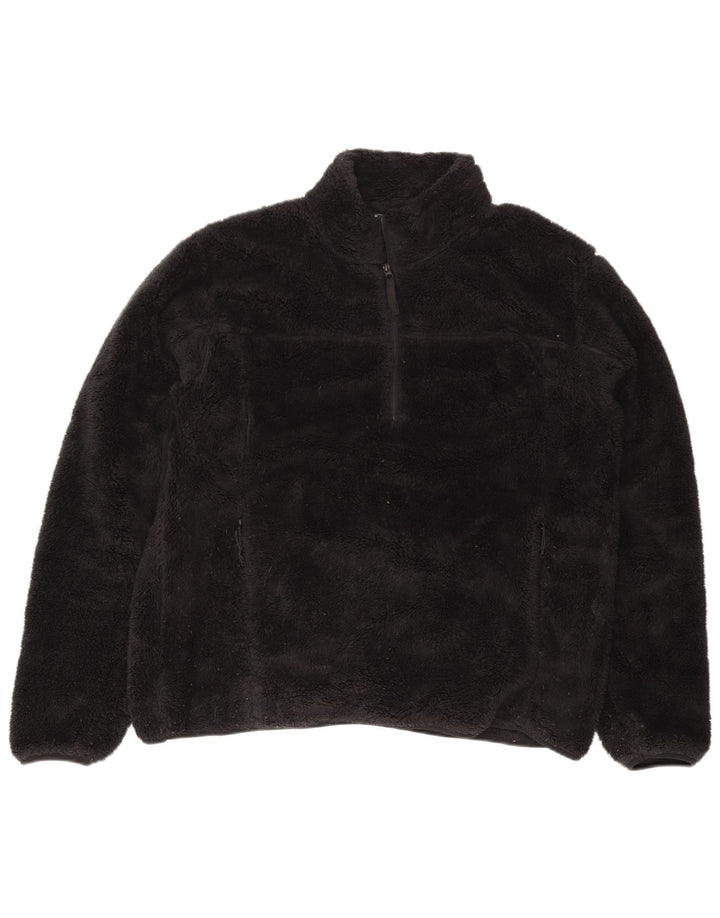 Mountain Warehouse Mens Zip Neck Fleece Jumper XL Poliéster Preto