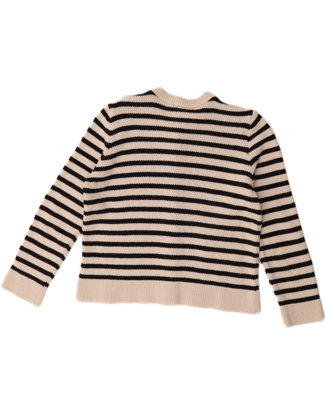 Suéter cardigã feminino oversized ZARA Reino Unido 14 listrado branco médio