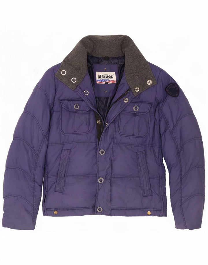 Jaqueta acolchoada masculina Blauer UK 38 poliamida azul marinho médio