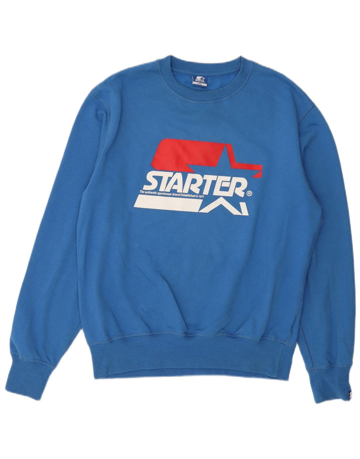 STARTER moletom masculino gráfico jumper grande algodão azul