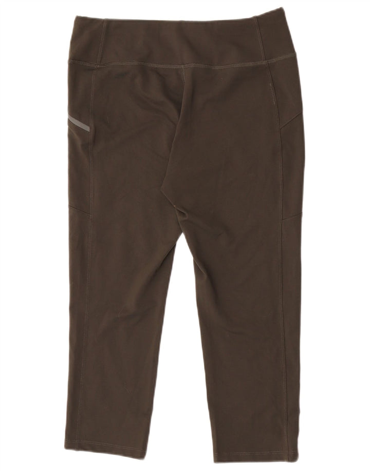 Eddie Bauer Capri Leggings Feminino Reino Unido 12 Poliéster Verde Médio