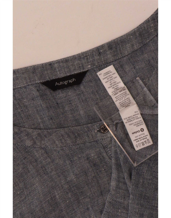 Vestido feminino Marks & Spencer Autograph Shift Reino Unido 22 3XL linho azul