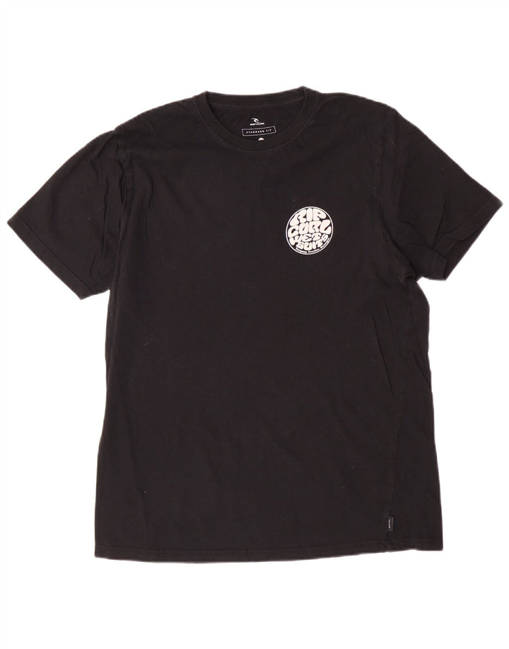 Camiseta masculina Rip Curl com ajuste padrão gráfico top médio preto