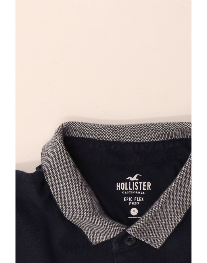 Camisa polo masculina de rugby Hollister azul marinho médio