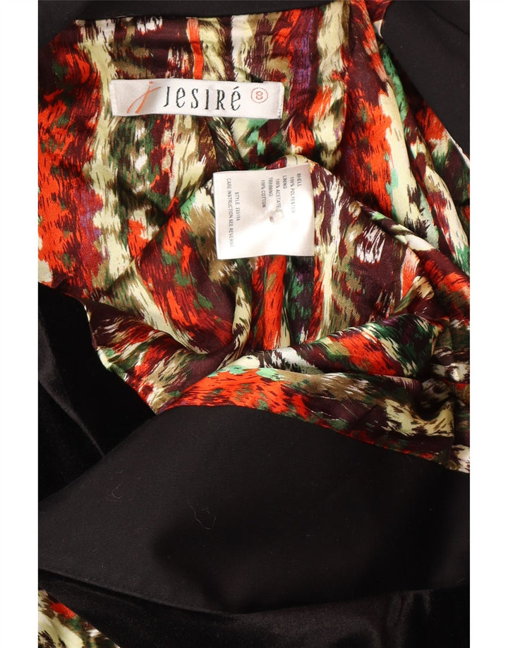 Jaqueta blazer feminina Jesire com peito duplo Reino Unido 8 poliéster preto pequeno