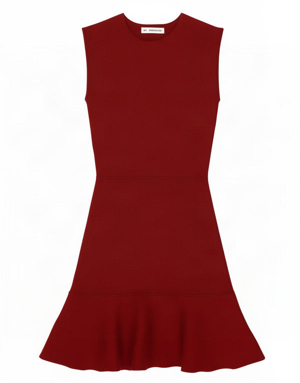 Vestido jumper feminino sem mangas Zara Reino Unido 8 pequeno borgonha viscose