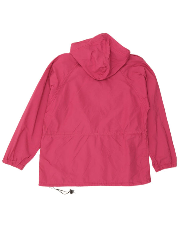 L.L.Bean Pulôver feminino com capuz jaqueta de chuva Reino Unido 14 médio rosa nylon