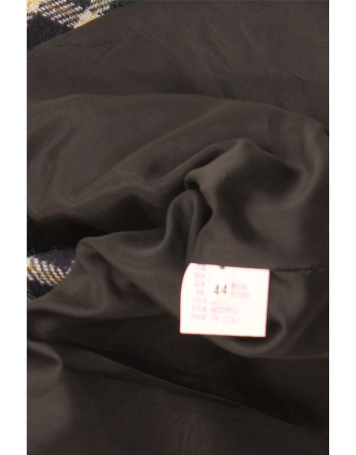 Jaqueta blazer feminina vintage com 2 botões IT 44 lã xadrez verde médio