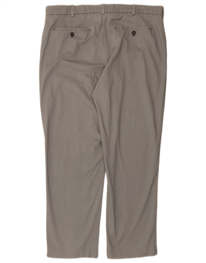 Calça chino reta masculina IZOD W38 L30 algodão cinza