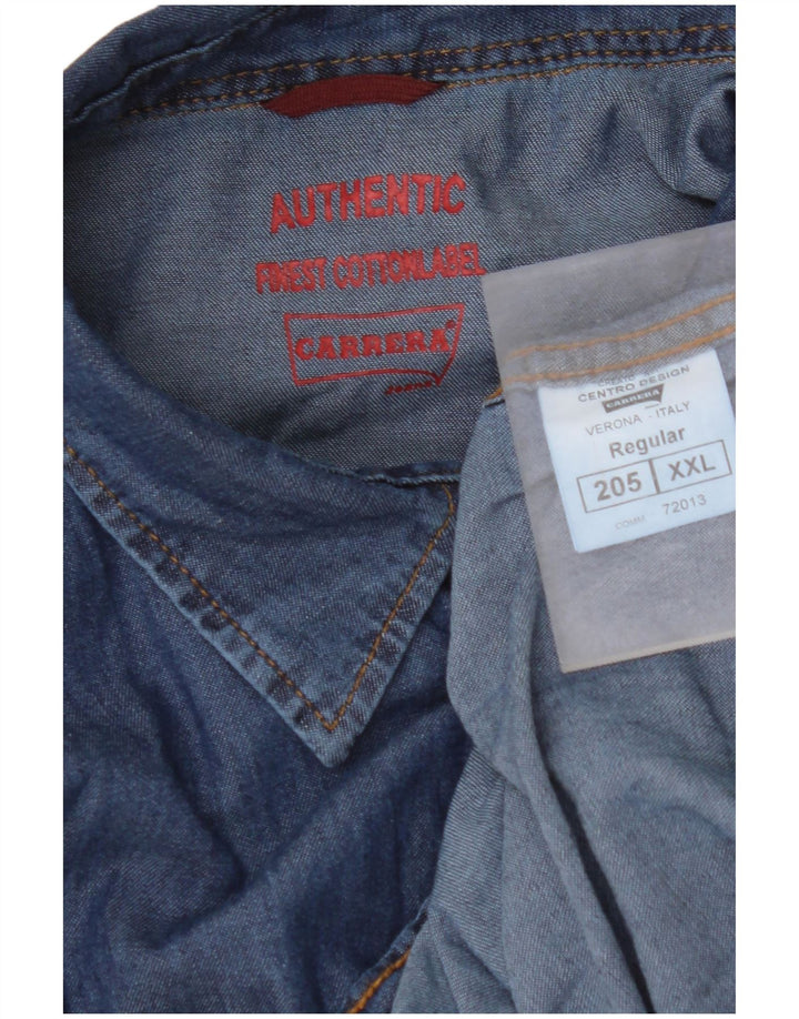 Camisa jeans CARRERA masculina VERONA 2XL algodão azul