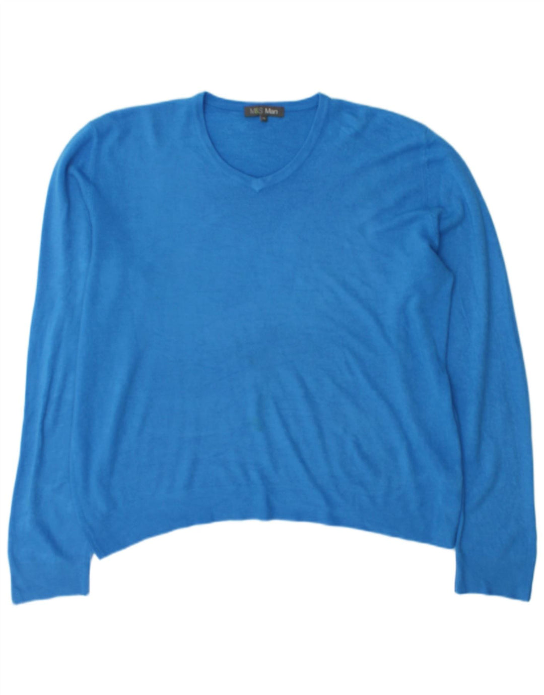 Suéter masculino Marks & Spencer com decote em V XL azul acrílico