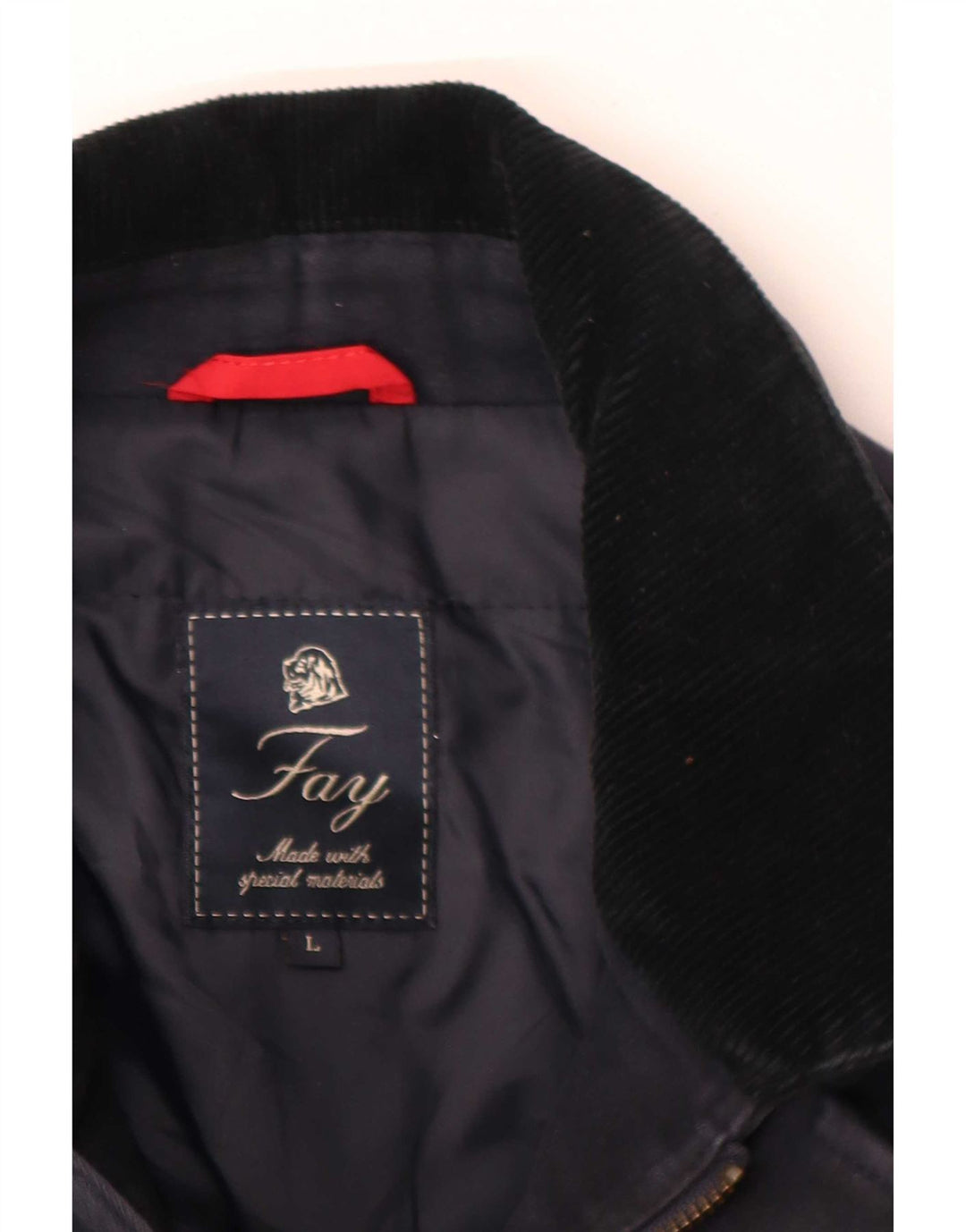 Jaqueta corta-vento masculina Fay com 3 botões Reino Unido 40 grande algodão azul marinho