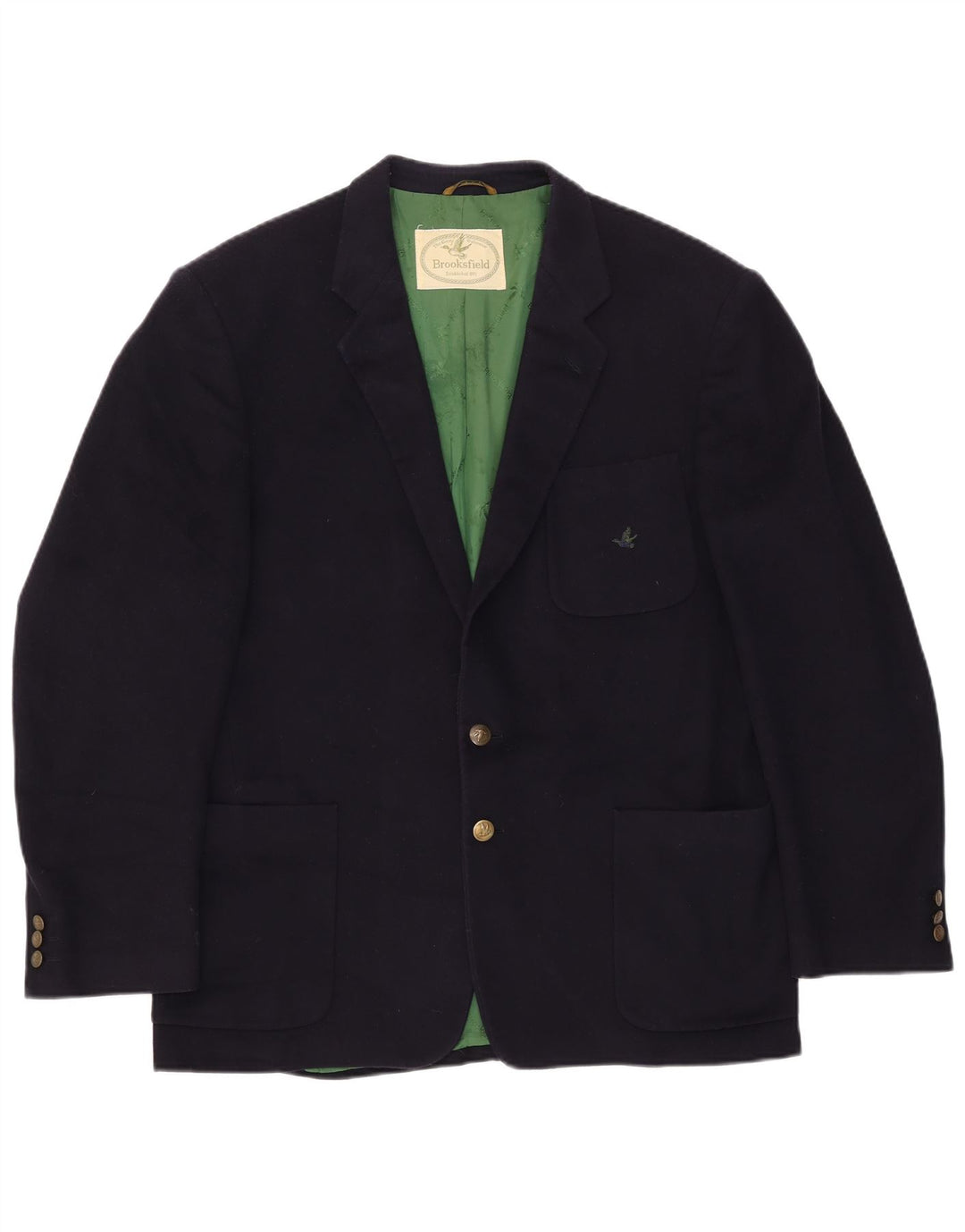 Jaqueta blazer masculina Brooksfield com 2 botões Reino Unido 38 azul marinho médio