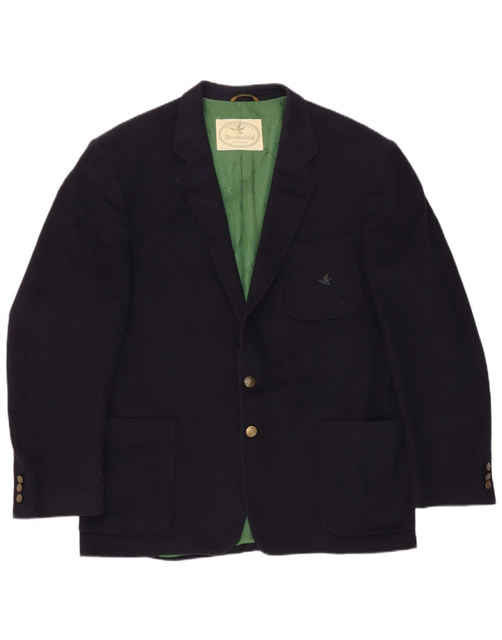 Jaqueta blazer masculina Brooksfield com 2 botões Reino Unido 38 azul marinho médio